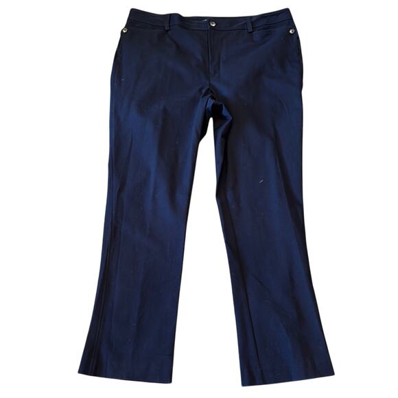 Lauren Ralph Lauren Navy Straight Leg Trousers Size 16 - Picture 1 of 9